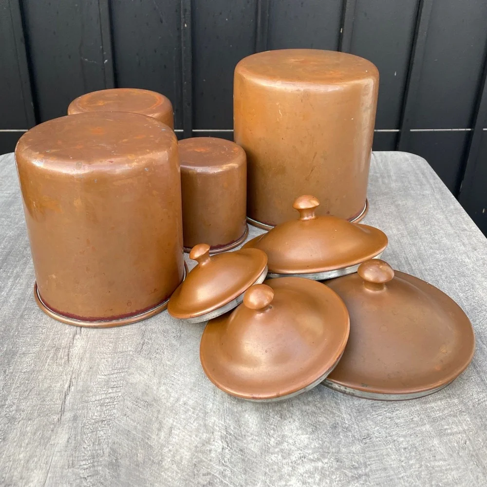 Douro B&M Portugal Copper Nesting Canister Set of 4 Vintage Kitchen Storage
